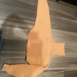L'Academie Camel Turtleneck Crop Sweater